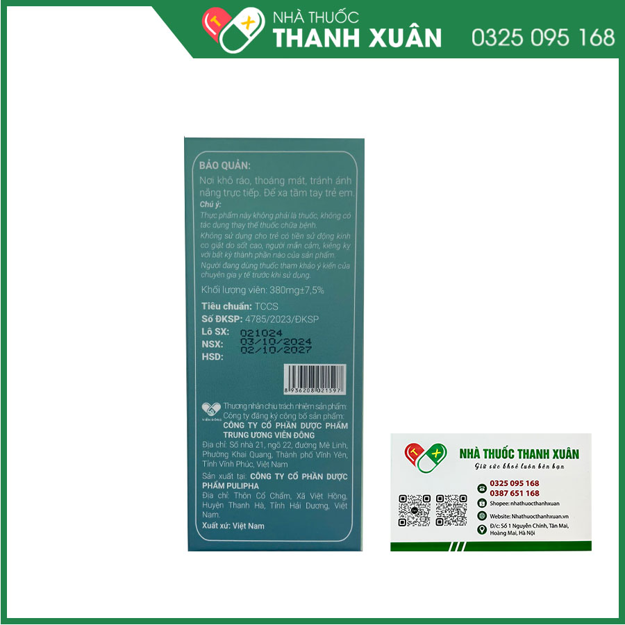 VIDOHO hỗ trợ giảm ho, giảm đờm, giảm đau họng
